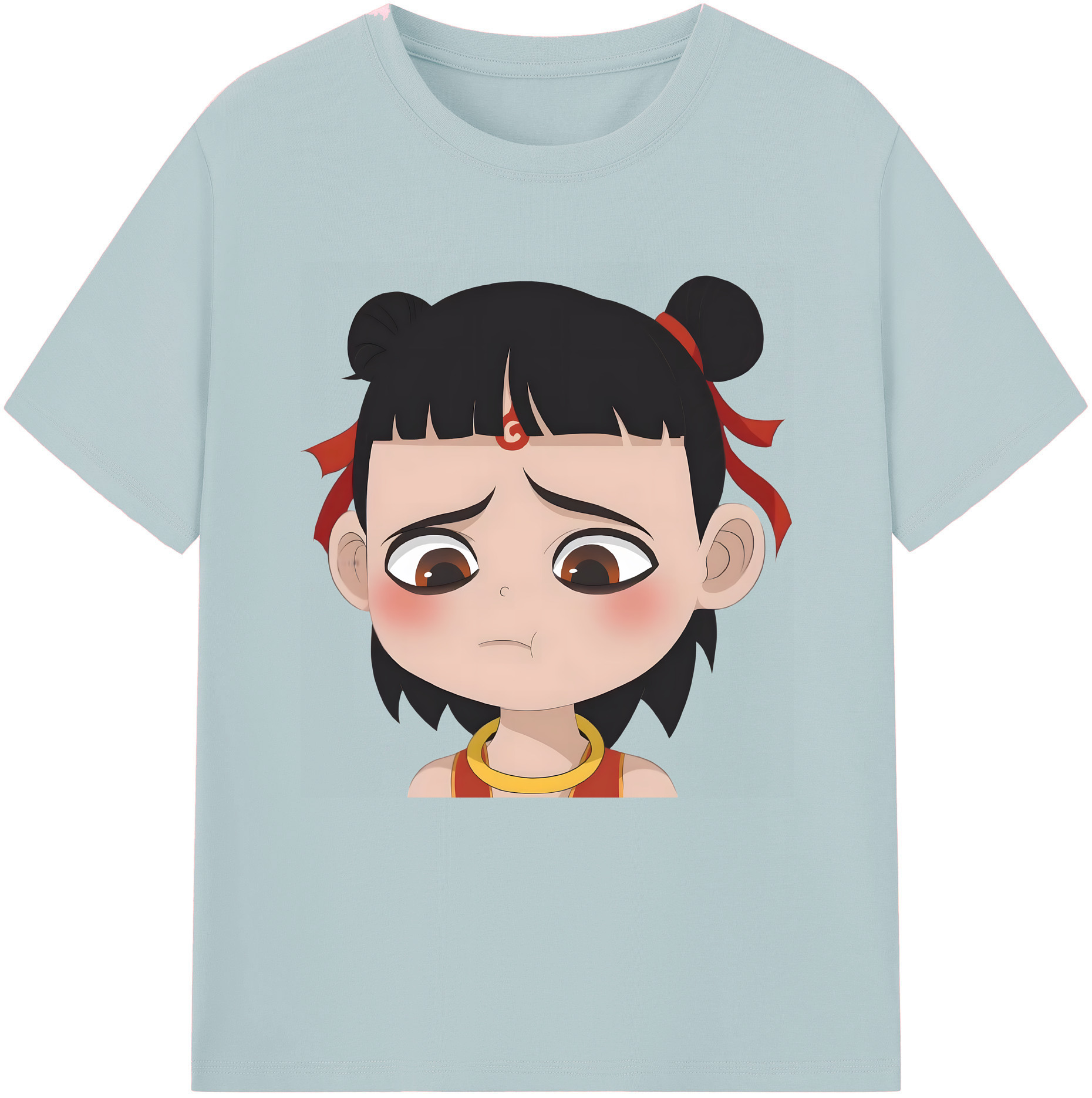 （画像用） Ne Zha 2 ナタ 魔童の大暴れ 綿100％半袖Tシャツ（フロントプリント）